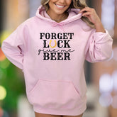"Forget Luck Give Me Beer" | Funny Western Graphic Unisex Adult Hoodie | Casual Lifestyle