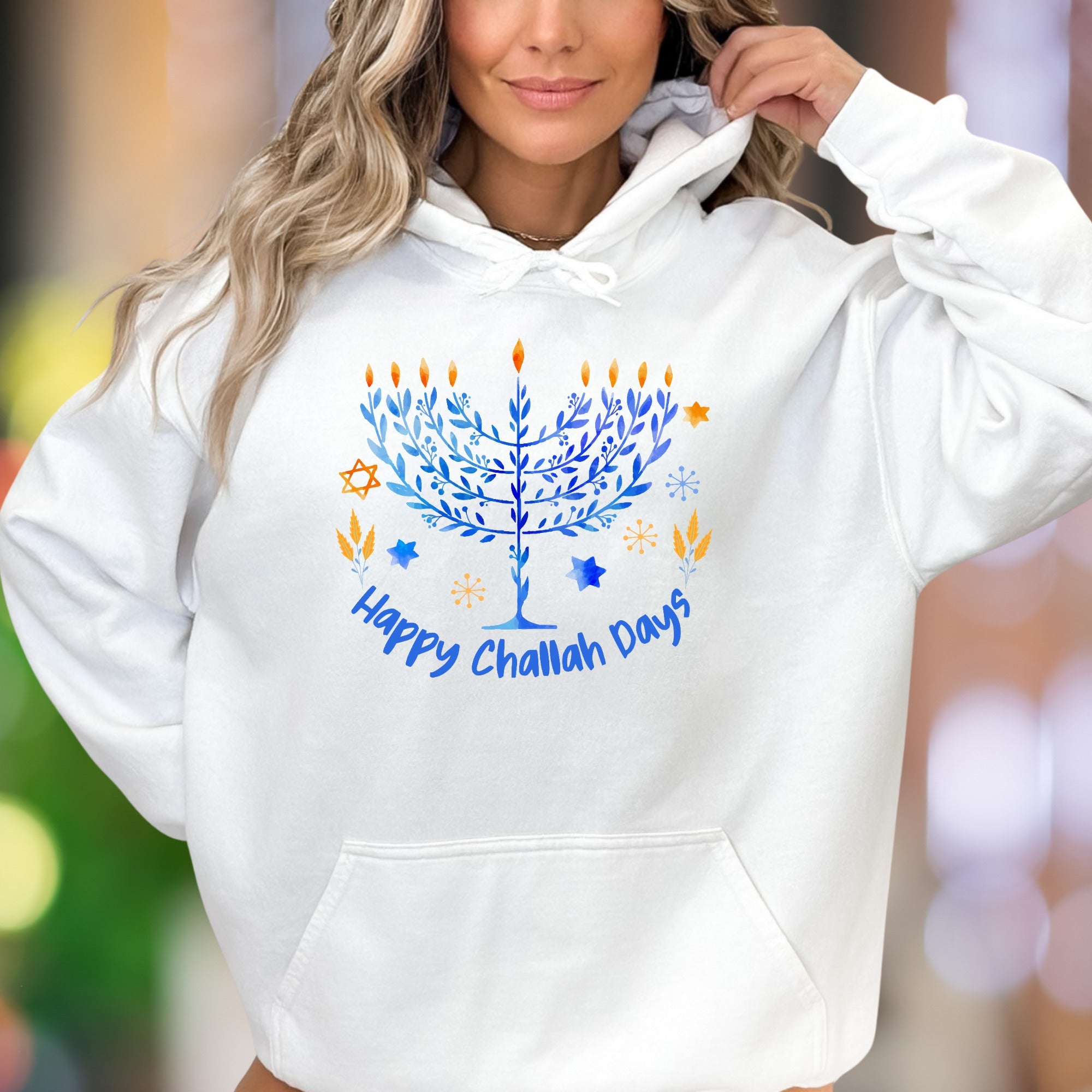 "Happy Challah Days" | Watercolor Graphic Unisex Adult Hoodie | Festive Celebration