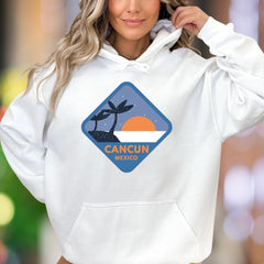 "Cancun Mexico" | Retro Travel Graphic Unisex Adult Hoodie | Vacation Lifestyle
