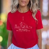 "A thrill of hope, the weary world rejoices" | Minimal Nativity Unisex Adult T-Shirt | Holiday Lifestyle