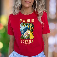 "MADRID ESPAÑA" | Vintage Travel Graphic Unisex Adult T-Shirt | European Lifestyle