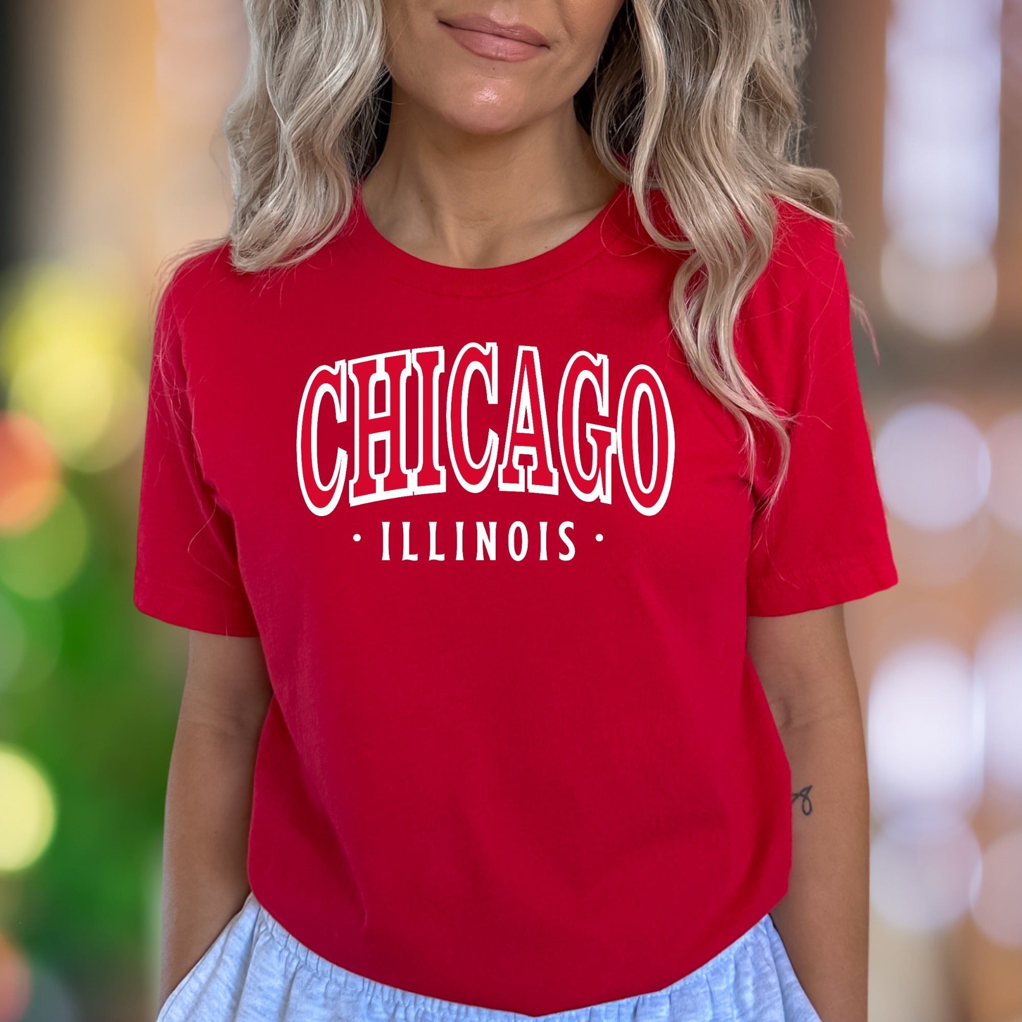"CHICAGO ILLINOIS" | Bold City Typography Unisex Adult T-Shirt | Local Pride Apparel