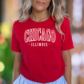 "CHICAGO ILLINOIS" | Bold City Typography Unisex Adult T-Shirt | Local Pride Apparel