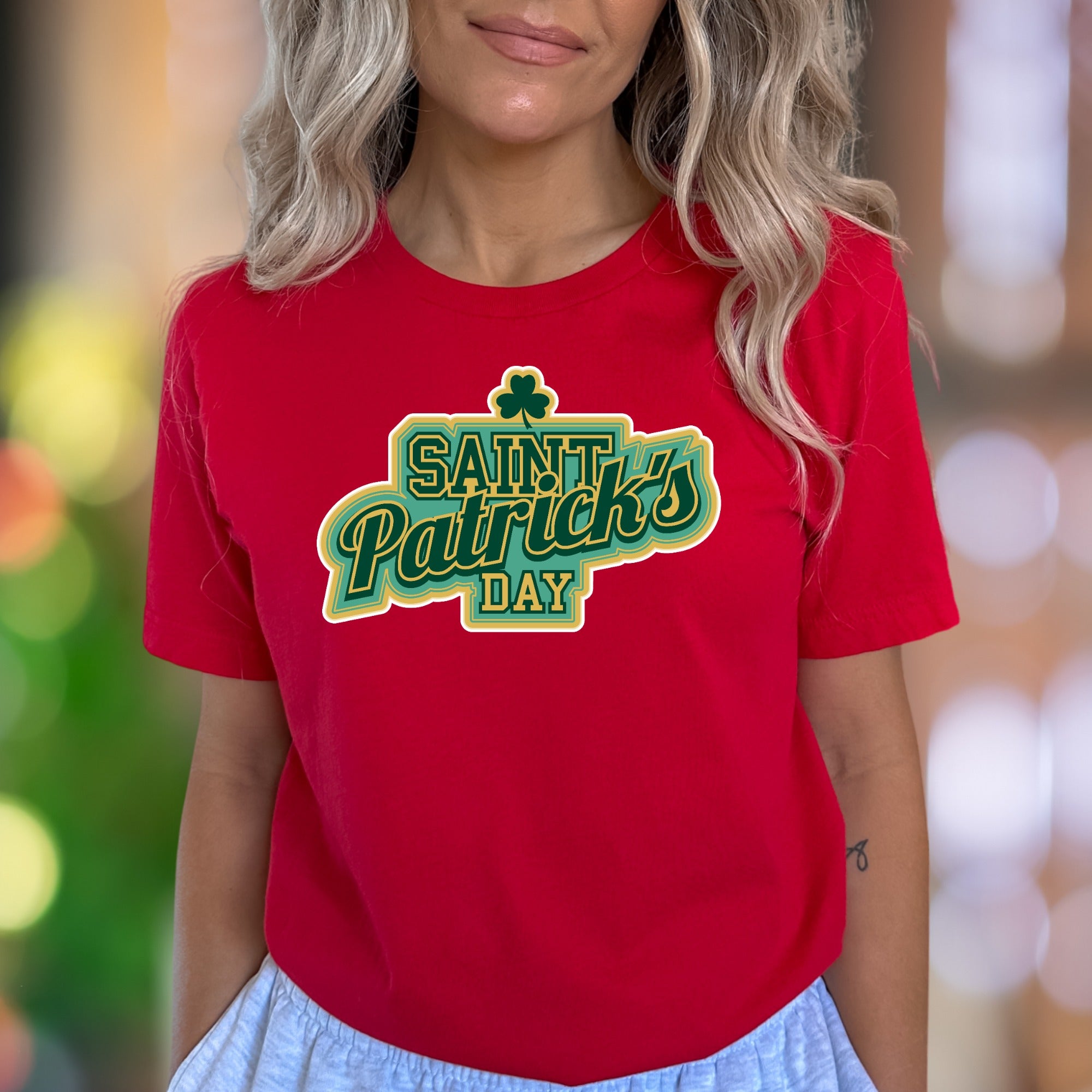 "Saint Patrick's Day" | Retro Typography Unisex Adult T-Shirt | Festive Celebration Wear