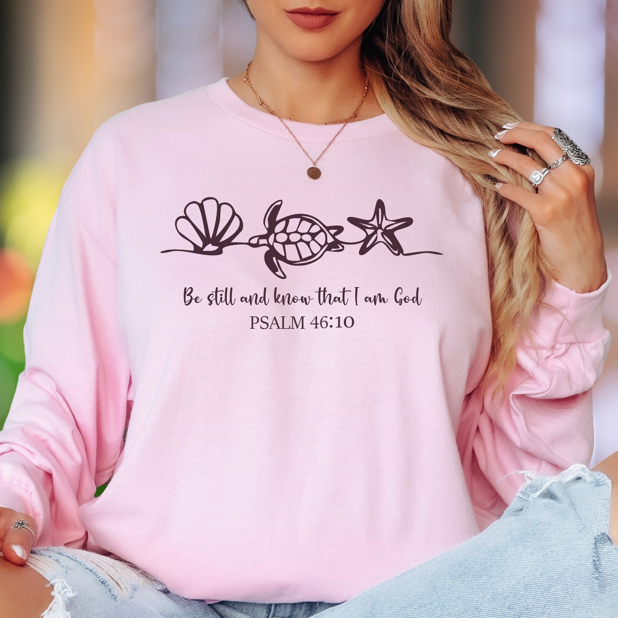 "Be Still and Know That I Am God" | Nature Inspired Unisex Adult Long Sleeve T-Shirt | Peaceful Lifestyle