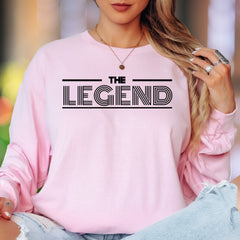 "THE LEGEND" | Bold Typography Unisex Adult Long Sleeve T-Shirt | Confident Lifestyle