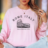 "Rome Italy The Eternal City" | Vintage Colosseum Unisex Adult Long Sleeve T-Shirt | Travel & Lifestyle