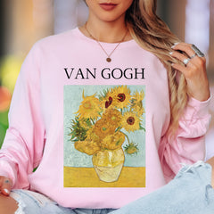 "Van Gogh Sunflowers" | Artistic Vintage Unisex Adult Long Sleeve T-Shirt | Art Lover Apparel