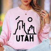 "Utah" | Minimal Nature Outline Unisex Adult Long Sleeve T-Shirt | Outdoor Adventure