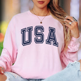 "USA" | Bold Typography Unisex Adult Long Sleeve T-Shirt | Patriotic Lifestyle