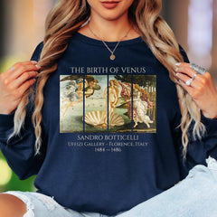 "THE BIRTH OF VENUS" | Renaissance Art Unisex Adult Long Sleeve T-Shirt | Classic Art Lover