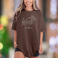 "Santorini" | Comfort Colors Unisex Adult T-Shirt | Minimal Travel Aesthetic