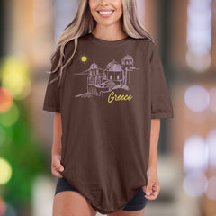 Greece Sketch Outline | Comfort Colors Unisex Adult T-Shirt | Travel Souvenir Style