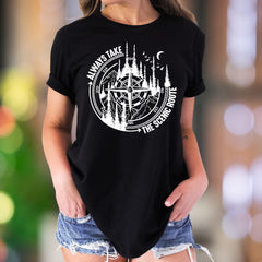 "Always Take The Scenic Route" | Nature Compass Unisex Adult T-Shirt | Outdoor Lifestyle