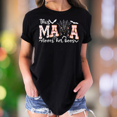 "This Mama Loves Her Boos" | Halloween Graphic Unisex Adult T-Shirt | Funny Lifestyle
