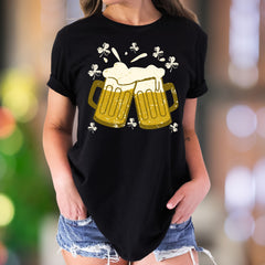 "Cheers & Shamrocks" | Distressed Graphic Unisex Adult T-Shirt | Festive Celebration Wear