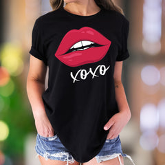 "XOXO" Red Lips Graphic Unisex Adult T-Shirt | Playful Romantic Style
