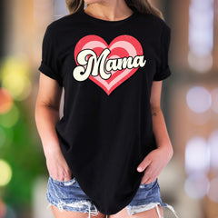 "Mama" | Retro Heart Graphic Unisex Adult T-Shirt | Motherhood Lifestyle