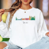 "Istanbul" | Minimal Cityscape Unisex Adult Long Sleeve T-Shirt | Travel & Culture Lifestyle
