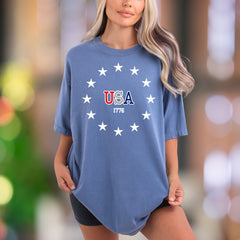 "USA 1776" | Comfort Colors Unisex Adult T-Shirt | Patriotic Vintage Style