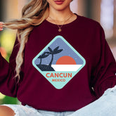"Cancun Mexico" | Retro Travel Unisex Adult Long Sleeve T-Shirt | Vacation Lifestyle