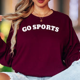 "GO SPORTS" | Bold Typography Unisex Adult Long Sleeve T-Shirt | Humorous Lifestyle