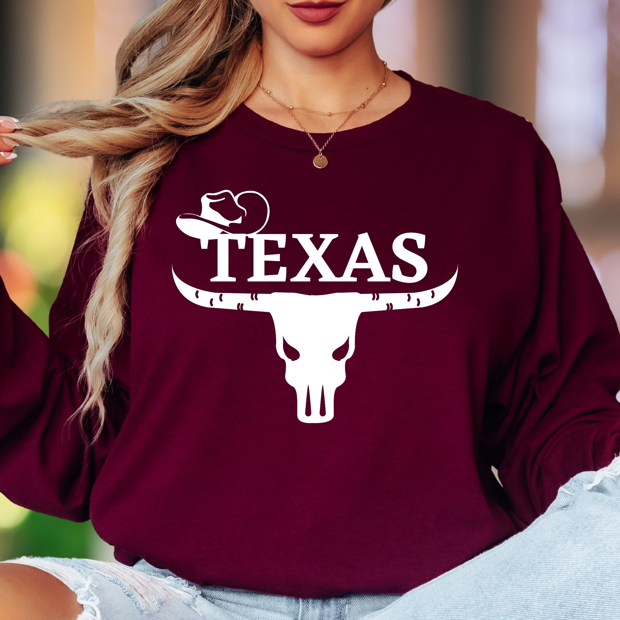 "TEXAS" | Western Graphic Unisex Adult Long Sleeve T-Shirt | Lone Star Lifestyle