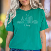 "Chicago" | Minimal Cityscape Unisex Adult T-Shirt | Urban Explorer