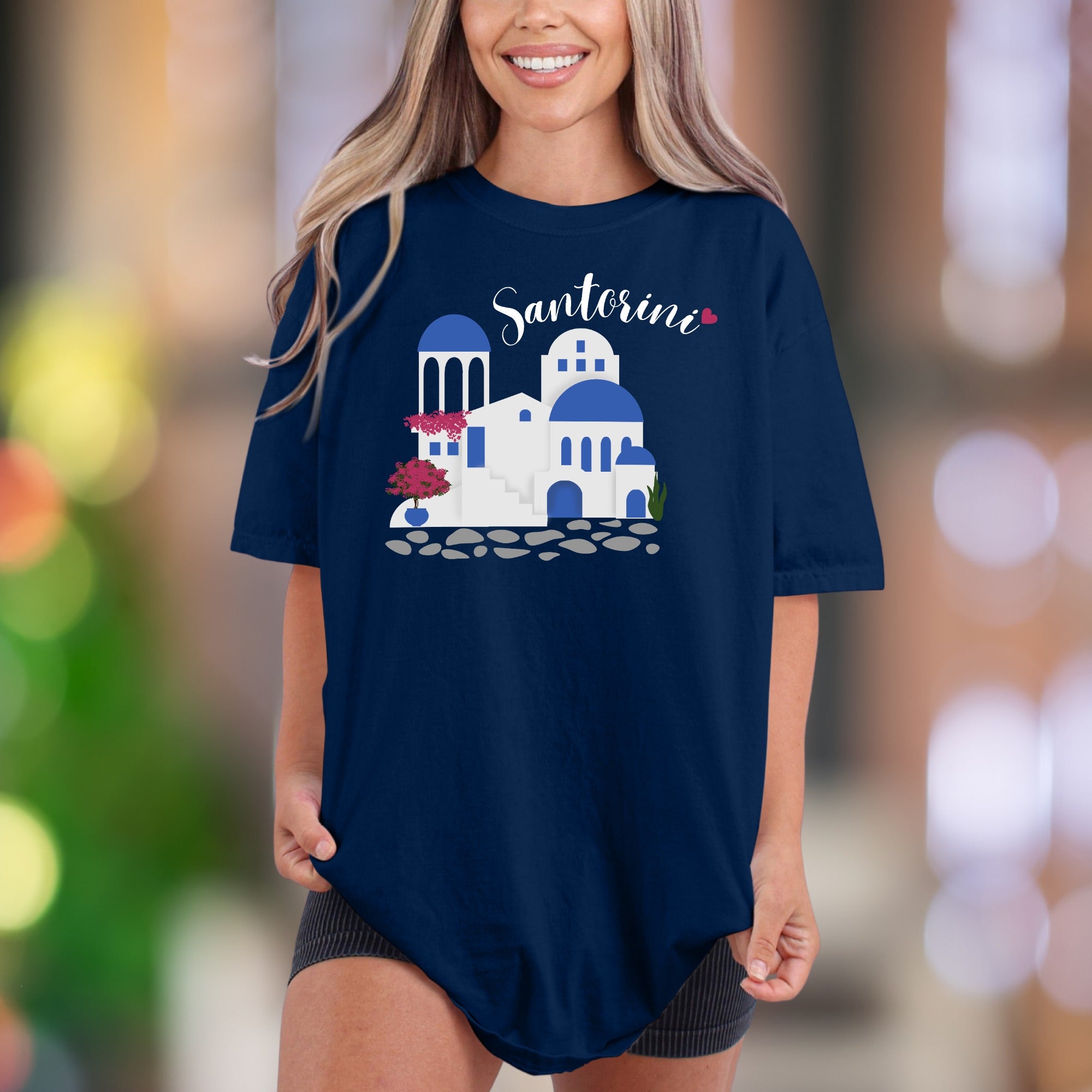 "Santorini" | Comfort Colors Unisex Adult T-Shirt | Travel & Wanderlust Style