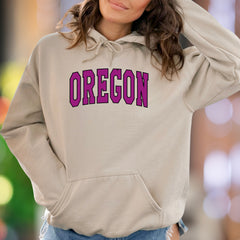 "OREGON" | Retro Block Letter Unisex Adult Hoodie | State Pride Apparel