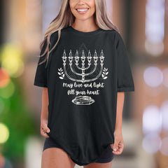 "May Love and Light Fill Your Heart" | Comfort Colors Unisex Adult T-Shirt | Heartfelt Message Tee