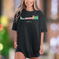 "Istanbul" | Comfort Colors Unisex Adult T-Shirt | Colorful Cityscape Sketch