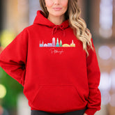 "Pittsburgh Skyline" | Minimal Cityscape Unisex Adult Hoodie | Urban Lifestyle