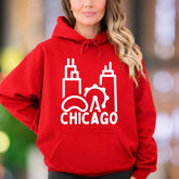 "Chicago Skyline" | Minimal Cityscape Unisex Adult Hoodie | Urban Lifestyle