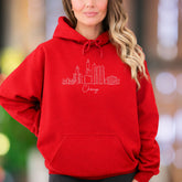 "Chicago" | Minimal Cityscape Unisex Adult Hoodie | Urban Lifestyle