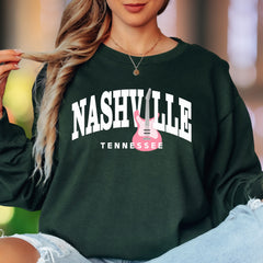 "NASHVILLE TENNESSEE" | Retro Streetwear Unisex Adult Long Sleeve T-Shirt | Music City Lifestyle