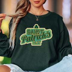 "Saint Patrick's Day" | Retro Typography Unisex Adult Long Sleeve T-Shirt | Festive Celebration