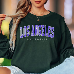 "LOS ANGELES CALIFORNIA" | Retro Varsity Unisex Adult Long Sleeve T-Shirt | West Coast Lifestyle