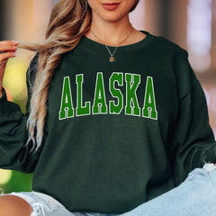 "ALASKA" | Varsity Typography Unisex Adult Long Sleeve T-Shirt | State Pride Lifestyle