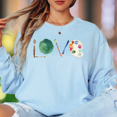 "LOVE" | Artistic Watercolor Unisex Adult Long Sleeve T-Shirt | Creative Lifestyle
