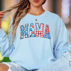 "MAMA" | Distressed Grunge Patriotic Unisex Adult Long Sleeve T-Shirt | Motherhood Lifestyle