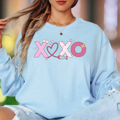 "XOXO Nurse" | Modern Playful Unisex Adult Long Sleeve T-Shirt | Healthcare Lifestyle