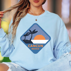 "Cancun Mexico" | Retro Travel Unisex Adult Long Sleeve T-Shirt | Vacation Lifestyle