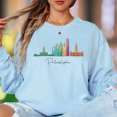 "Philadelphia" | Skyline Line Art Unisex Adult Long Sleeve T-Shirt | City Pride Apparel