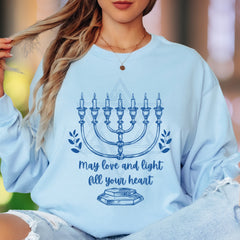 "May Love and Light Fill Your Heart" | Inspirational Illustration Unisex Adult Long Sleeve T-Shirt | Heartfelt Gifting