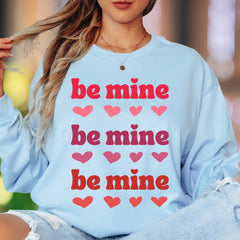 "Be Mine" | Retro Typography Unisex Adult Long Sleeve T-Shirt | Romantic Lifestyle