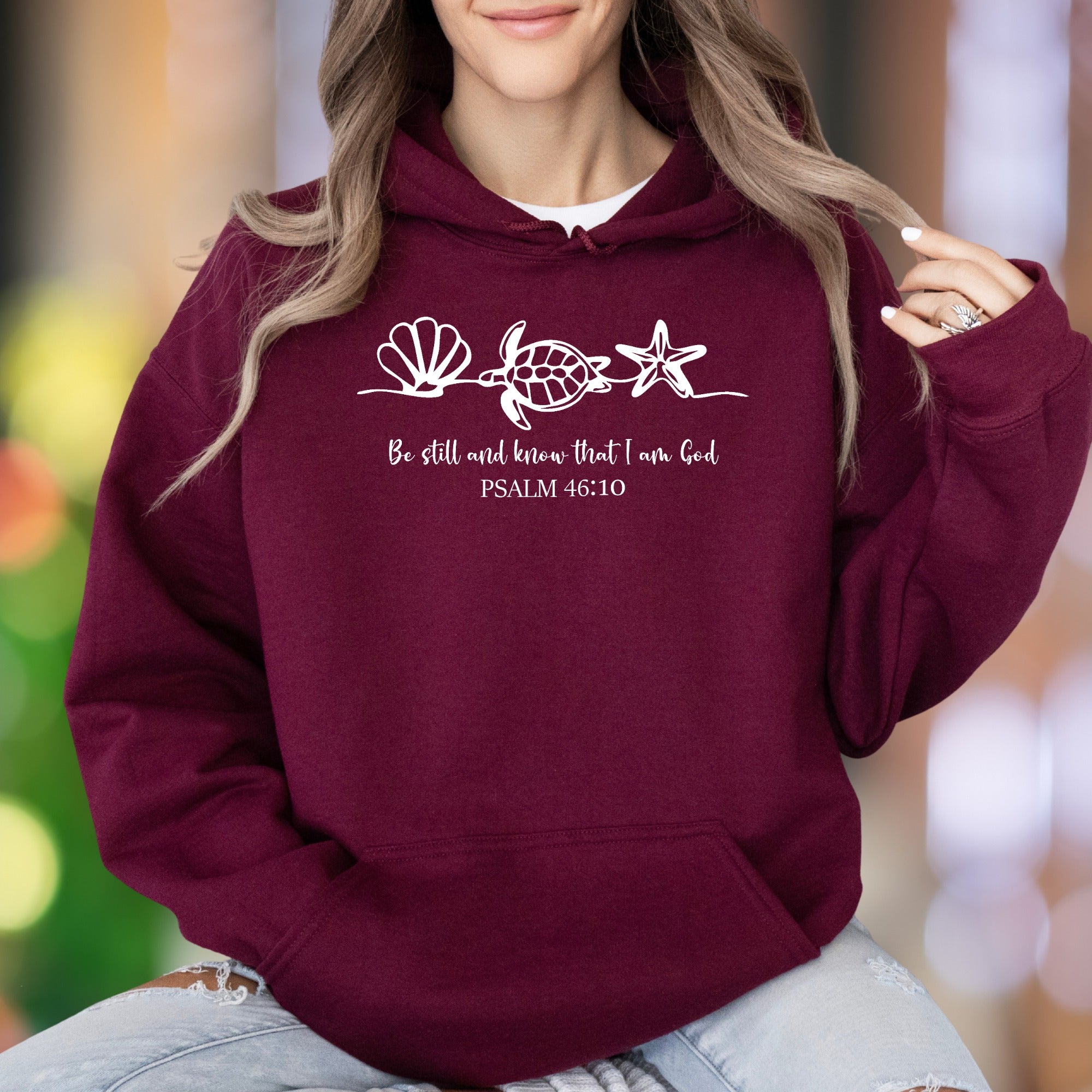 "Be Still and Know That I Am God" | Nature Graphic Unisex Adult Hoodie | Faith-Inspired Lifestyle