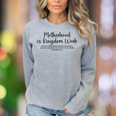 "Motherhood is Kingdom Work" | Motivational Script Unisex Adult Sweatshirt | Inspirational Lifestyle