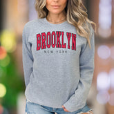 "BROOKLYN NEW YORK" | Retro Text Unisex Adult Sweatshirt | City Lifestyle