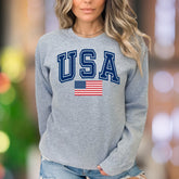 "USA" | Patriotic Collegiate Unisex Adult Sweatshirt | American Pride